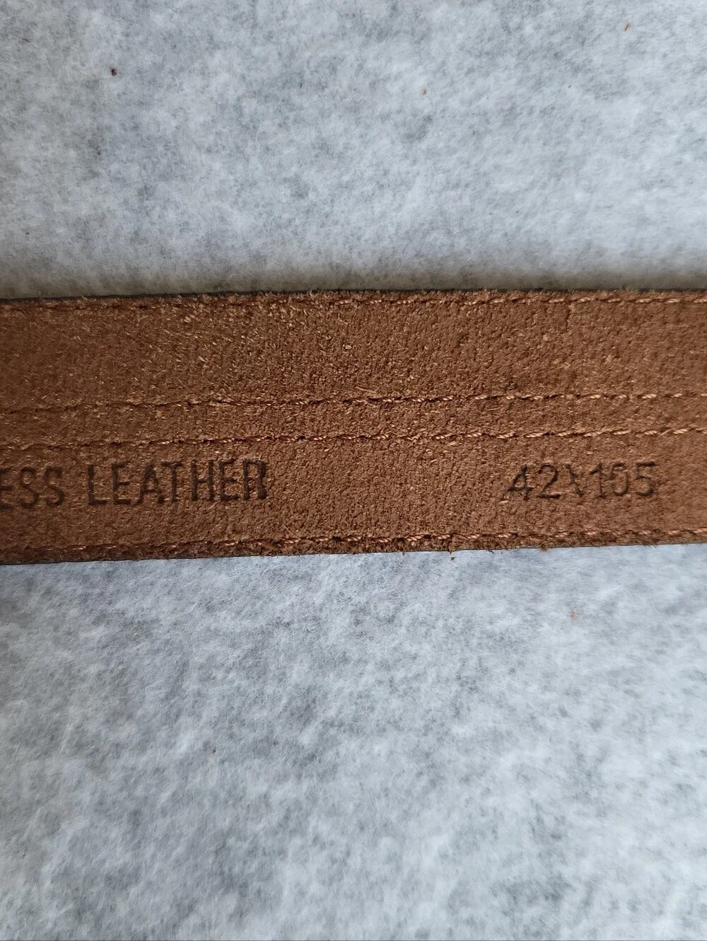 Dress Belt Mens 42/105 Brown Harness Leather Brass Buckle Work Business Casual